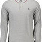 Gray Cotton Men Polo Shirt