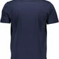 Blue Cotton Men T-Shirt