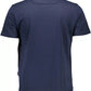 Blue Cotton Men T-Shirt