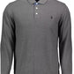 Gray Cotton Men Polo Shirt