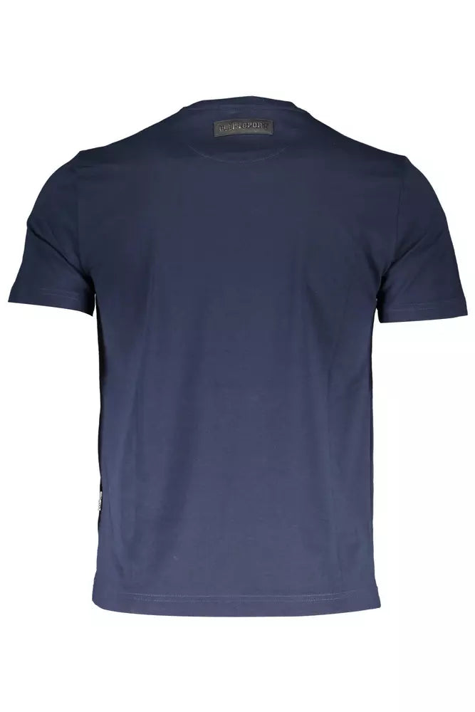 Blue Cotton Men T-Shirt