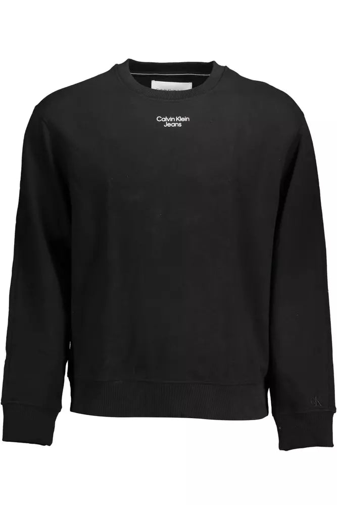 Black Cotton Men Sweater