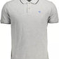 Gray Cotton Men Polo Shirt