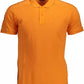 Orange Cotton Men Polo Shirt