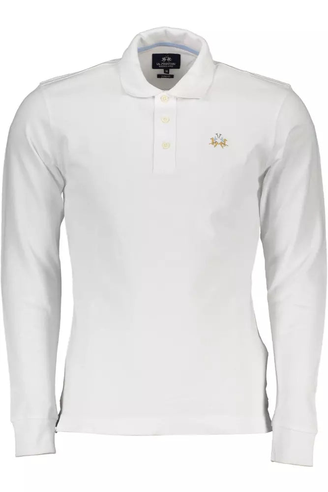 White Cotton Men Polo Shirt