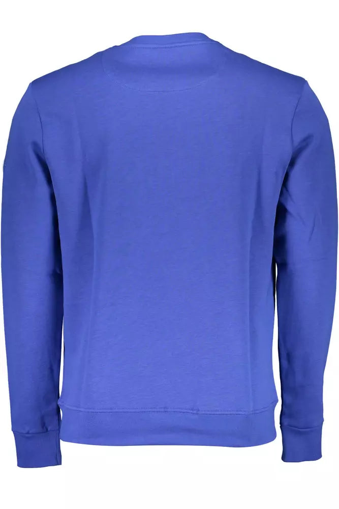 Blue Cotton Men Sweater