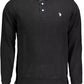 Black Cotton Men Polo Shirt