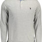 Gray Cotton Men Polo Shirt