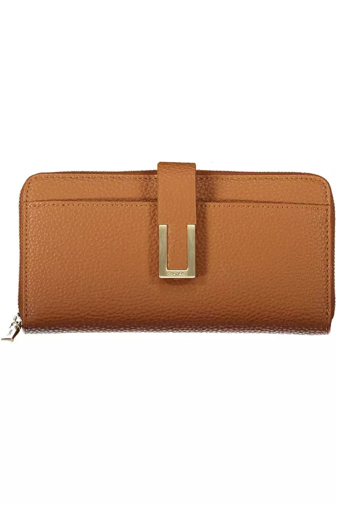 Brown Polyester Women Wallet