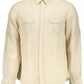 Beige Linen Men Shirt