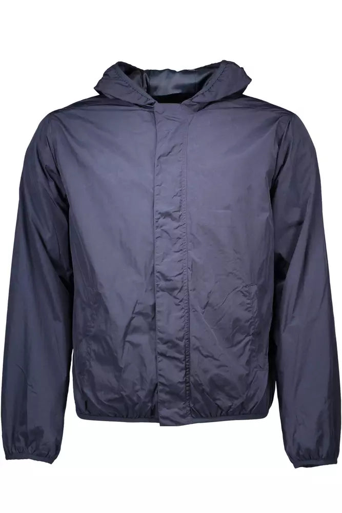 Blue Nylon Men Jacket