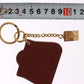 Brown Leather Miss SICILY Gold Finder Chain Keychain