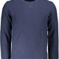 Blue Cotton Men Sweater