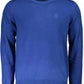 Blue Cotton Men Sweater