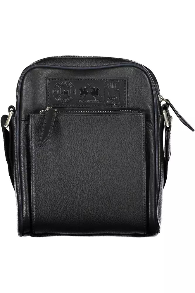 Black Leather Men Shoulder Bag