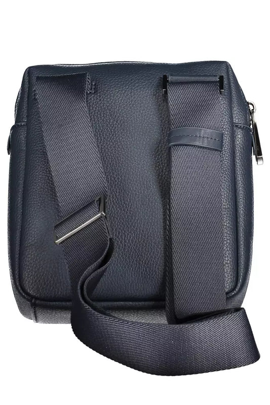 Blue Polyester Men Shoulder Bag