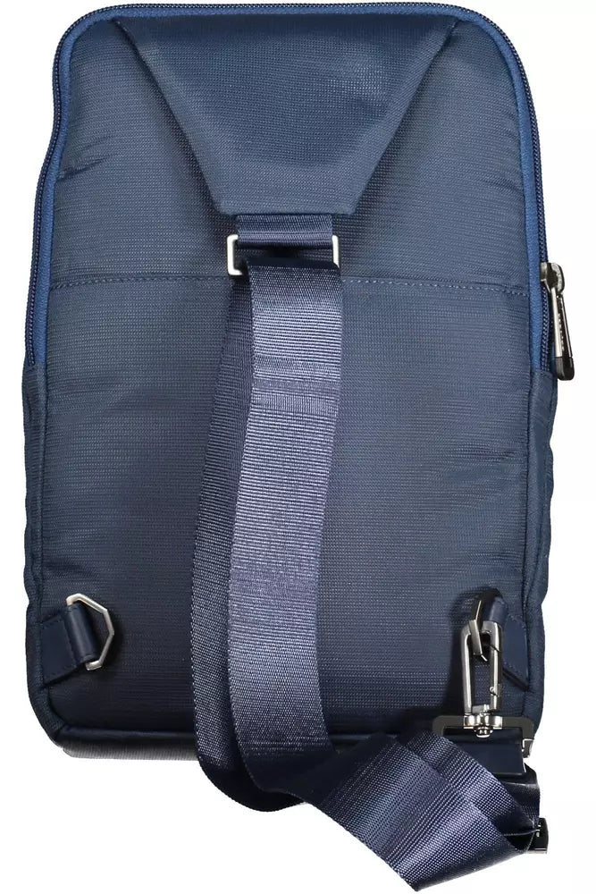 Blue Recycled Men Shoulder Bag