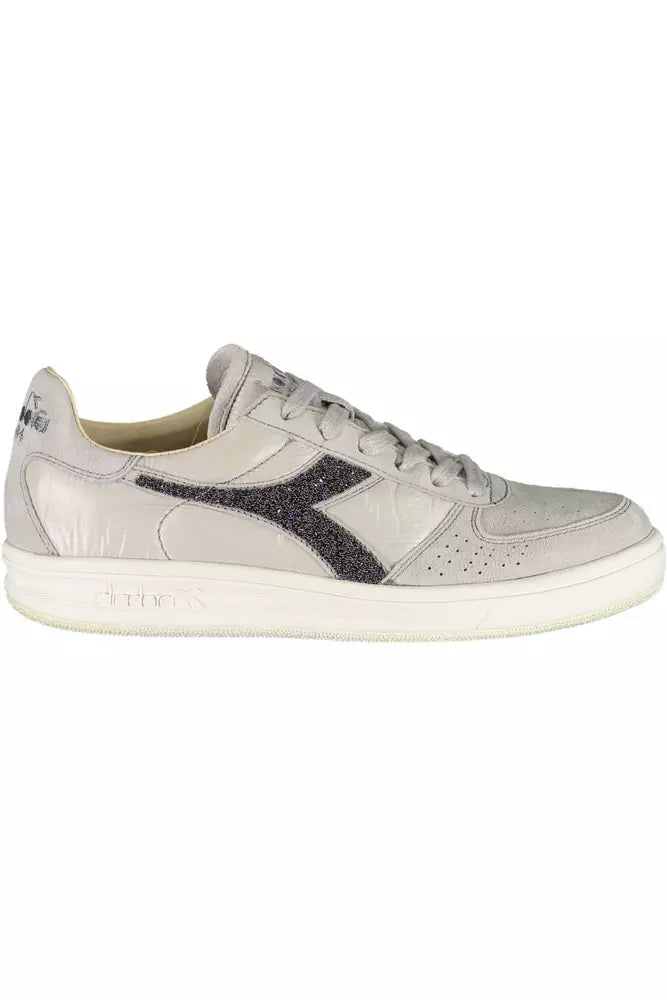 Gray Leather Women Sneaker