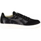 Black Leather Women Sneaker