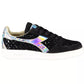 Black Leather Womens Sneaker