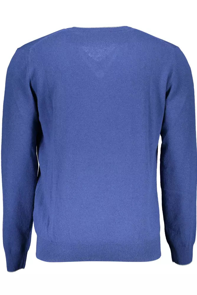 Blue Wool Men Sweater