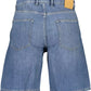 Blue Cotton Mens Bermuda Jeans