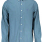 Blue Cotton Men Shirt