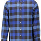 Blue Cotton Men Shirt