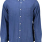 Blue Cotton Men Shirt