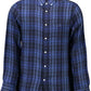 Blue Cotton Men Shirt