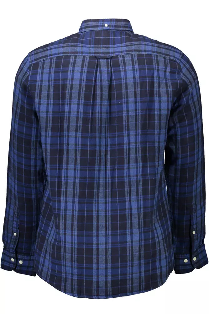 Blue Cotton Men Shirt