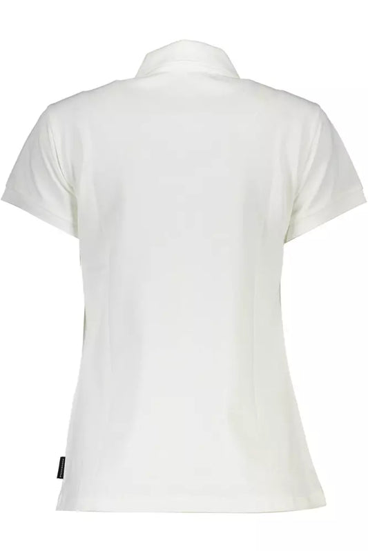 White Cotton Women Polo Shirt