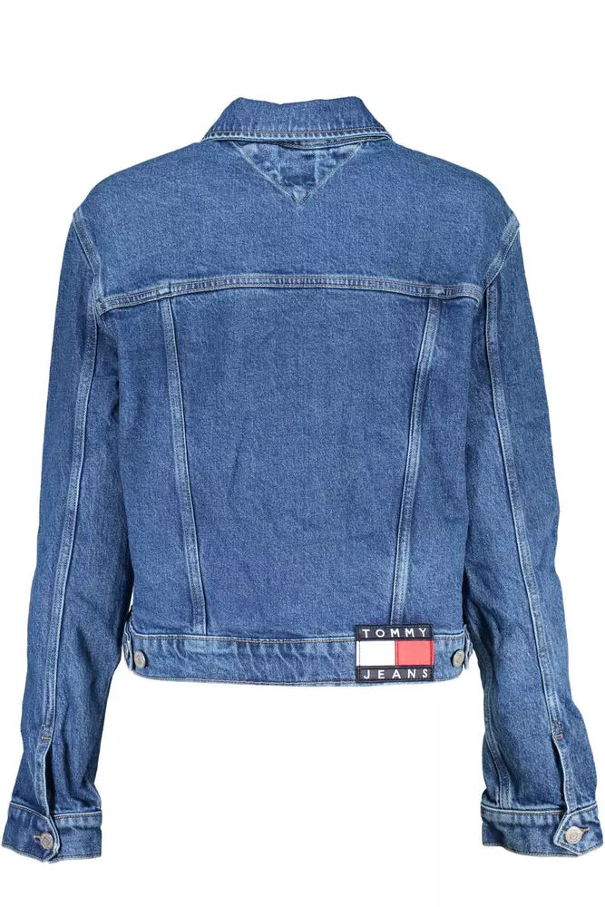 Blue Cotton Women Jacket