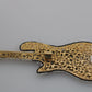 Gold Brass Beaded Guitar Pin Accessory Brooch