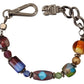 Multicolor Beaded Silver Chain Bracelet