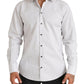 Elegant White Striped Cotton Dress Shirt