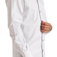 Elegant White Striped Cotton Dress Shirt