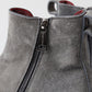 Elegant Gray Chelsea Leather Boots