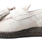 Elegant Ivory Leather Espadrilles