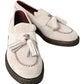 Elegant Ivory Leather Espadrilles