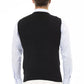 Black Viscose Men Vest