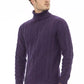 Purple Merino Wool Men Sweater