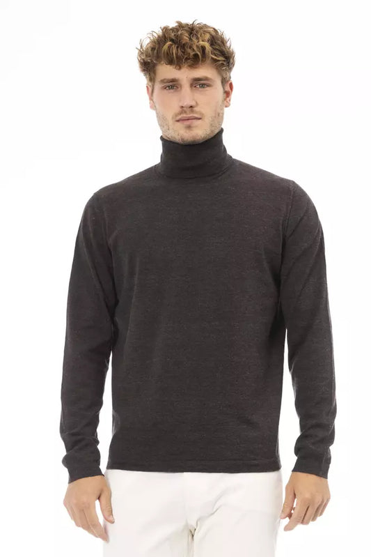 Brown Cashmere Men's Turtleneck Sweater