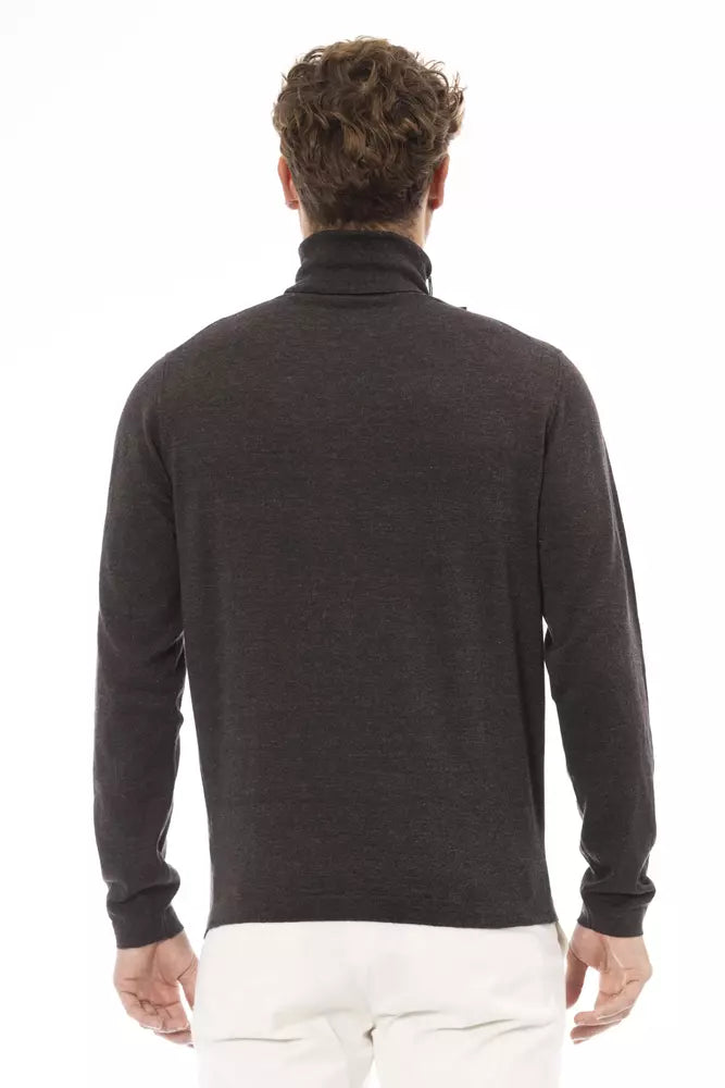 Brown Cashmere Men's Turtleneck Sweater