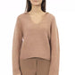 Beige Merino Wool Women Sweater