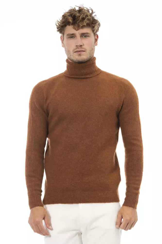 Brown Alpaca Men Sweater