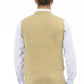 Beige Viscose Men Vest