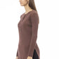 Brown Viscose Women Sweater