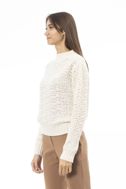 White Wool Women Sweater