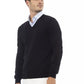 Black Wool Men Sweater